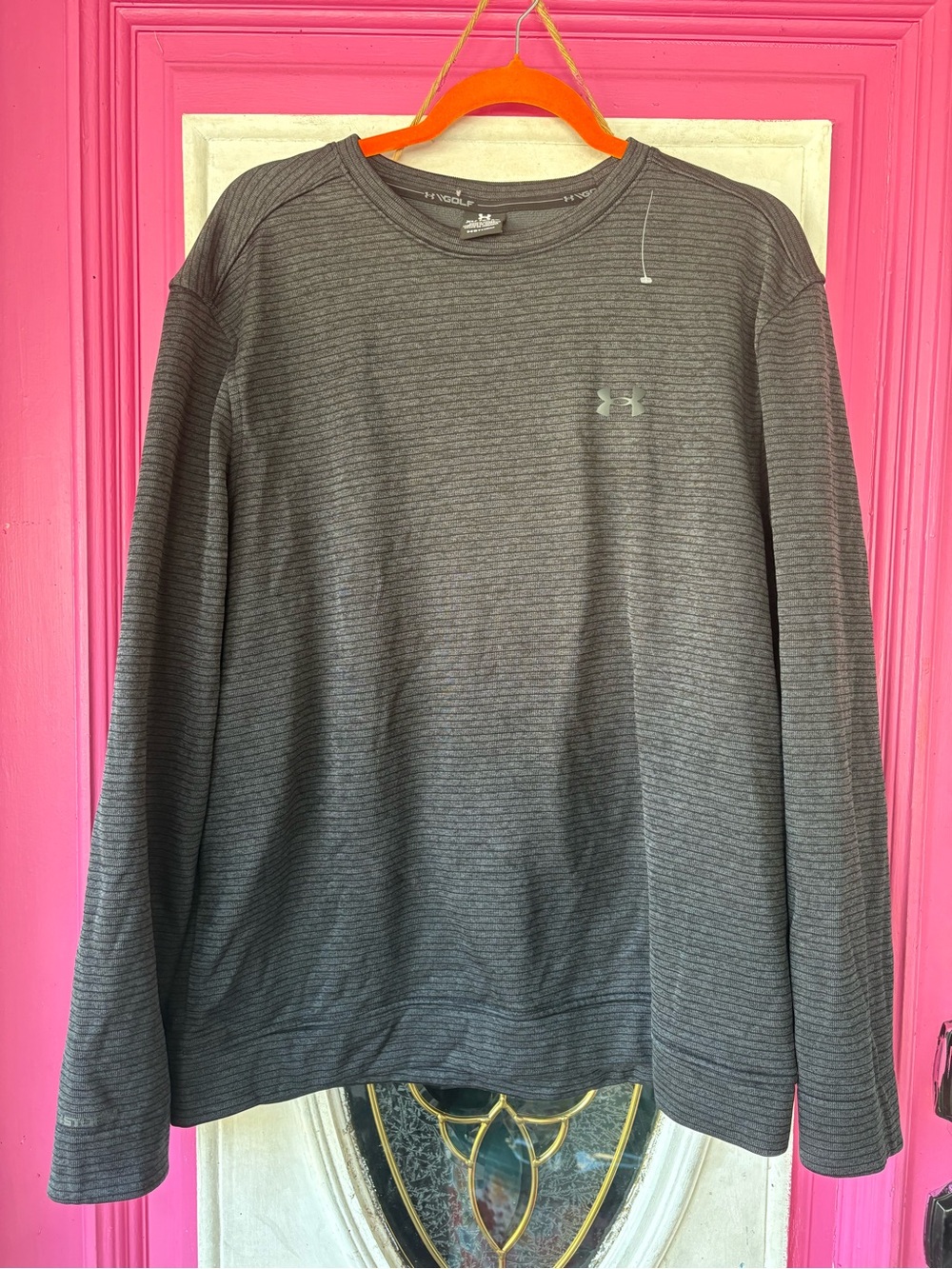 Under Armour Gray Striped Long-Sleeve Performance Tee